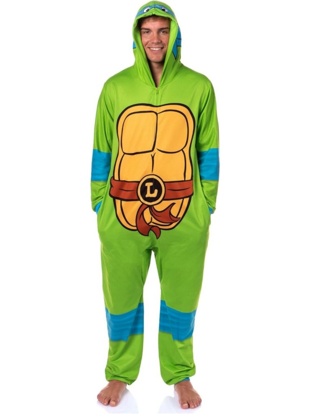 Ninja Turtles Hooded Union Suit Pajama Costume for Men - Cozy Sleepwear Outfit